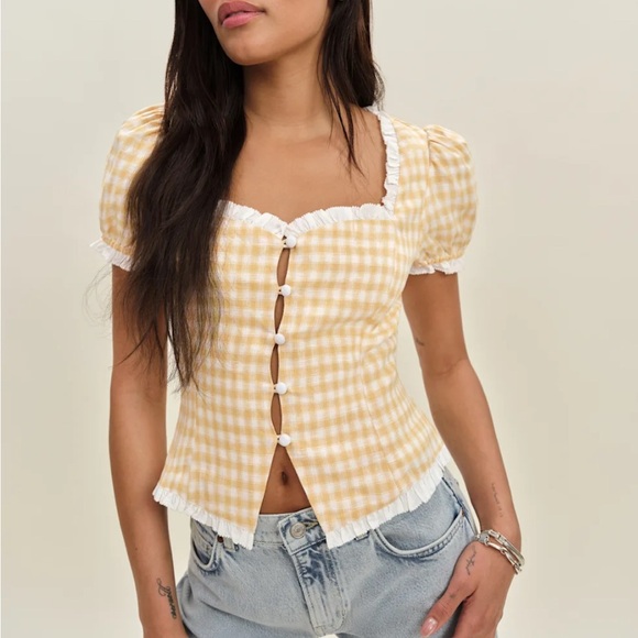 Reformation Rosemary Linen Top - Picture 1 of 4